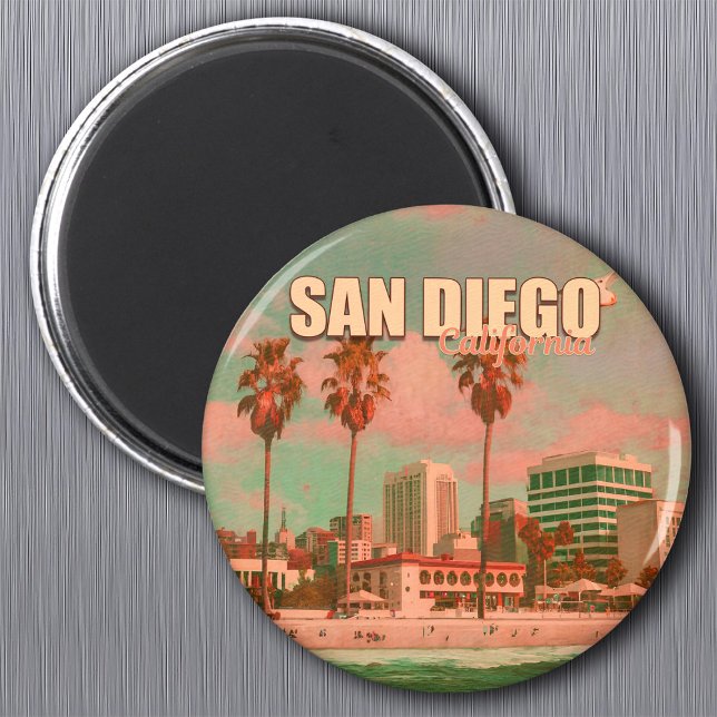 Aimant San Diego California Vintage Souvenirs 1950 (Créateur téléchargé)