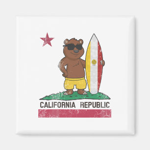 Aimant San Diego Californie Surfeur Ours Surf Hommes Femm