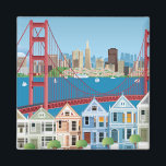 Aimant San Francisco, Californie | La Ville Au Bord De La<br><div class="desc">Ce design présente un collage de scènes de San Francisco, en Californie.</div>