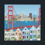 Aimant San Francisco, Californie | La Ville Au Bord De La<br><div class="desc">Ce design présente un collage de scènes de San Francisco,  en Californie.</div>