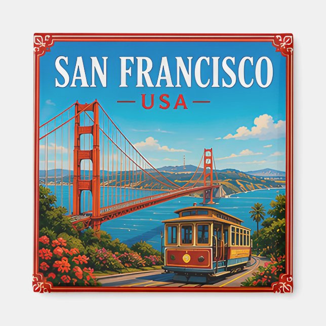 Aimant 🌉 San Francisco Golden Gate Souvenir de visite 🌉 (Devant)