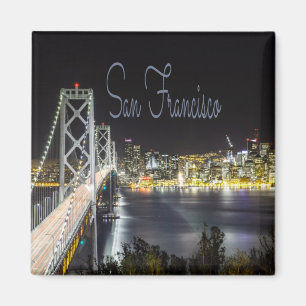 Aimant San Francisco Night Sky Line Golden Gate Bridge