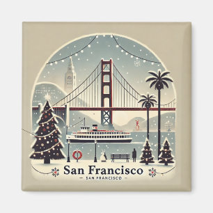 Aimant San Francisco Noël - Pont du Golden Gate
