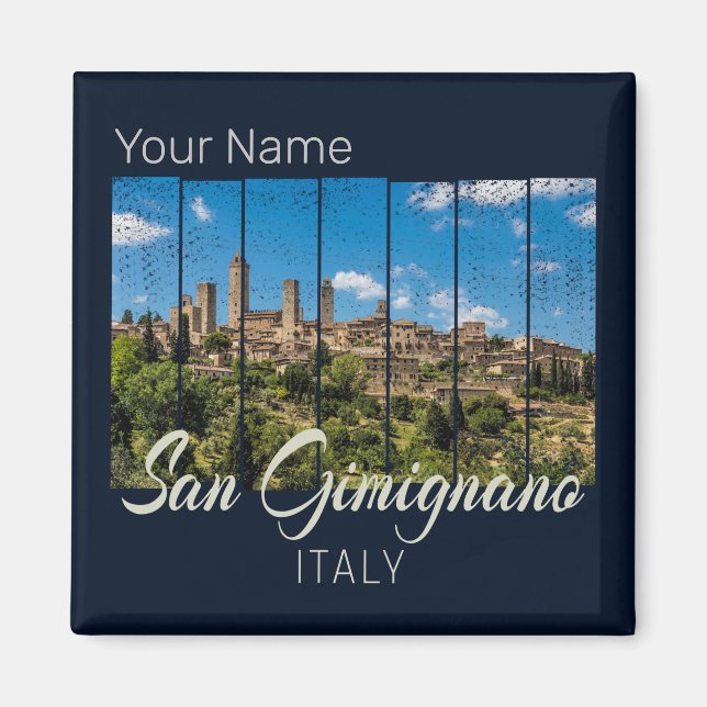 Aimant San Gimignano Toscane Italie Vinatge Vue panoramiq (Devant)