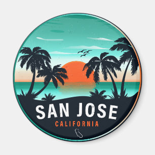 Aimant San Jose California Retro Sunset Souvenirs 80s
