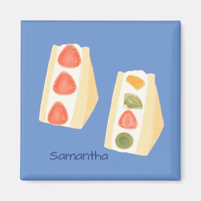 Aimant Sandwichs à dessert de fruits et de crème (Devant)