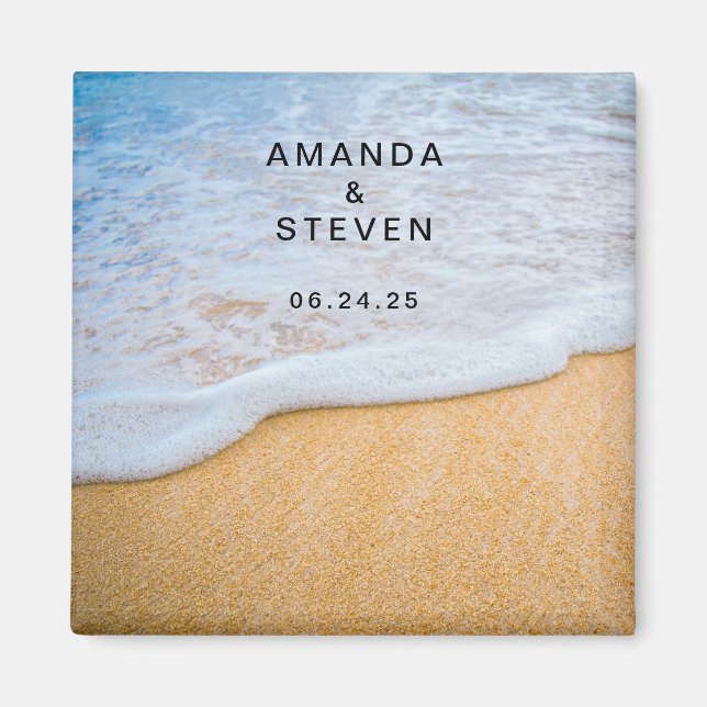 Aimant Sandy Beach avec Surf en mousse Mariage Enregistre (Devant)