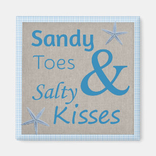 Aimant Sandy Toits et Salty Kisses Beach Life Citation