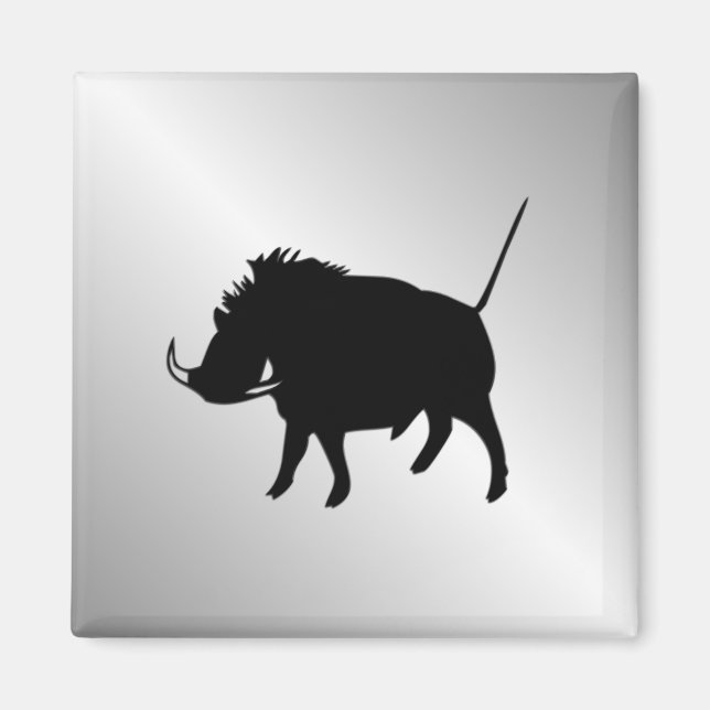 Aimant Sanglier à face noire argenté (Devant)