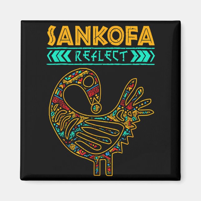 Aimant Sankofa Histoire Noire Afro Africain Fierté Hommes (Devant)