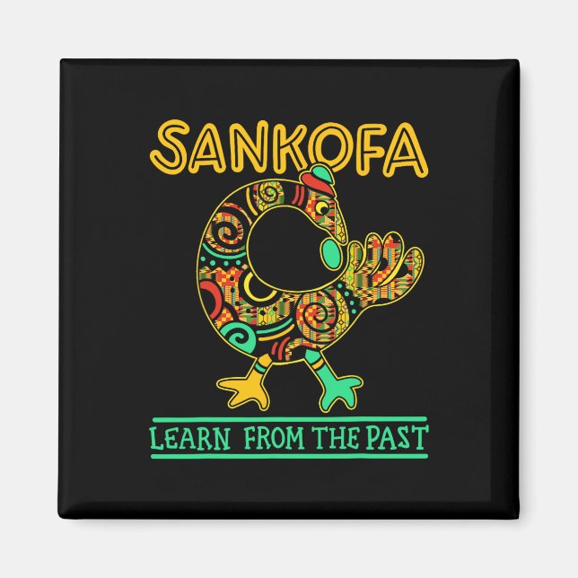 Aimant Sankofa Oiseau Africain Mois d'Histoire des Noirs  (Devant)