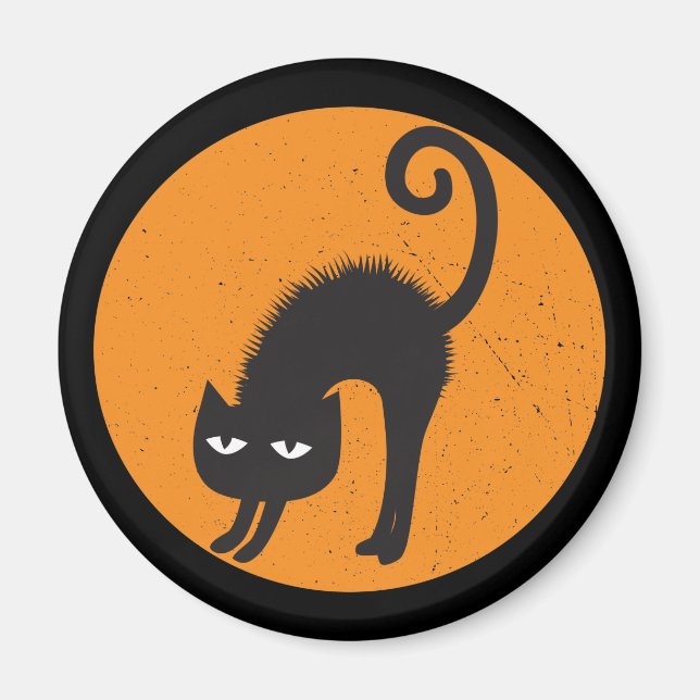Aimant sans manches de chat effrayé (Devant)