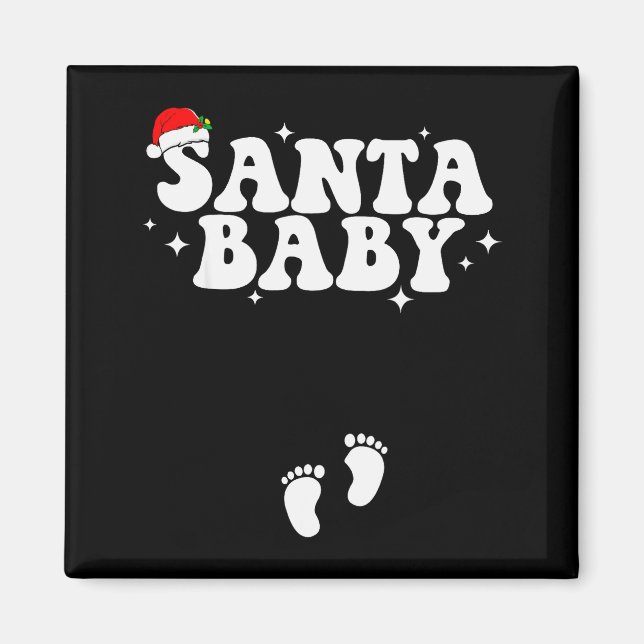 Aimant Santa Baby Christmas Pregnancy Announcement Pregna (Devant)