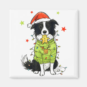 Aimant Santa Border Collie Noël Border Collie Chien Maman