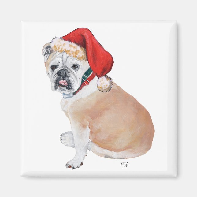 Aimant Santa Bouledogue Anglais (Devant)