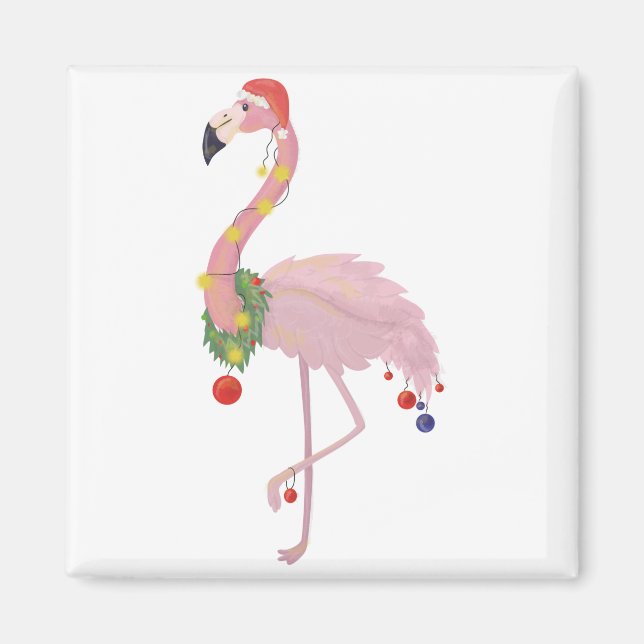 Aimant santa claus flamingo (Devant)