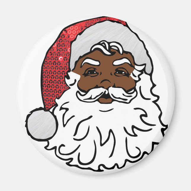 Aimant santa claus noir (Devant)