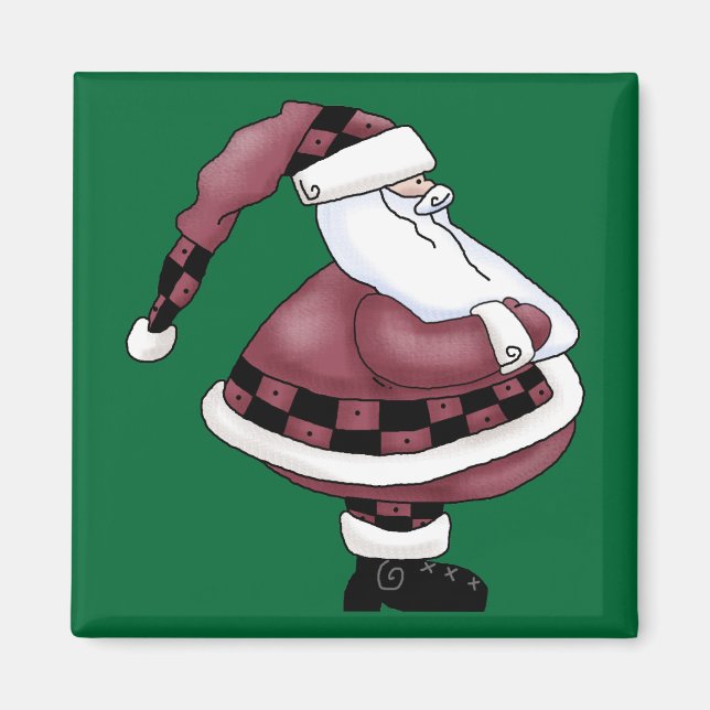 Aimant Santa Claus St Nick Jolly Joyeux Noël (Devant)