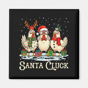 Aimant Santa Cluck poulet Noël animal de ferme drôle