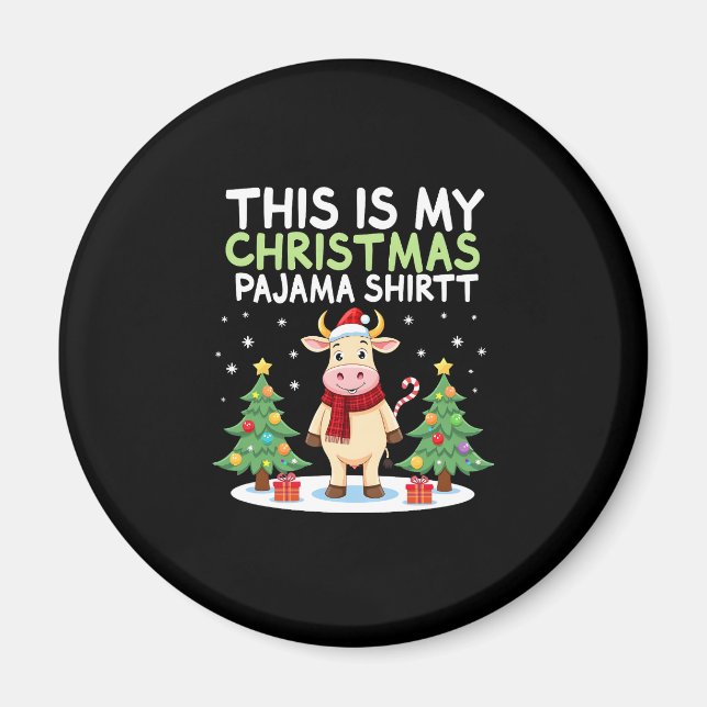 Aimant Santa Cow Xmas Tree Lights This Is My Christmas Pa (Devant)