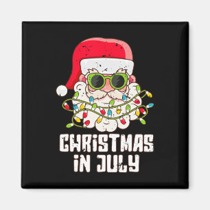 Aimant Santa Face Noël en juillet Lunettes de soleil vint