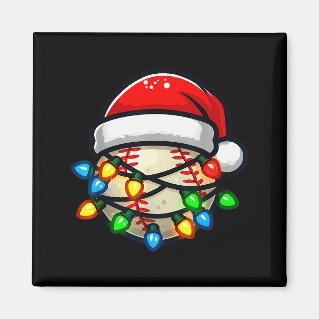 Aimant Santa Hat Baseball Toddler Kids Christmas Lights X (Devant)