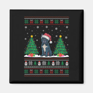 Aimant Santa Hat Cane Corso Chien Noël Lumières Arbre de