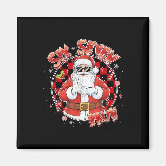 Aimant Santa malade sept Bruh 67 six sept mème tendance P (Devant)