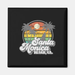 Aimant Santa Monica Beach Californie Surf Vintage Surfant
