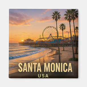 Aimant Santa Monica California Jetée Cadeau de Voyage Côt