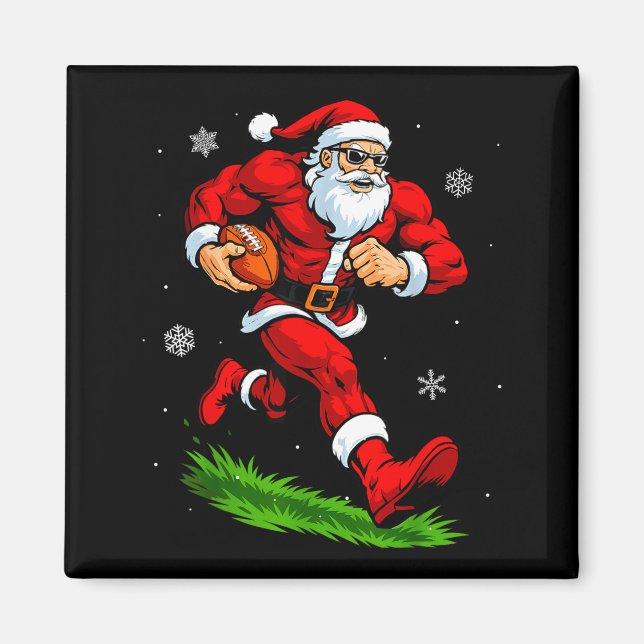 Aimant Santa Playing Football Xmas Funny Christmas Footba (Devant)