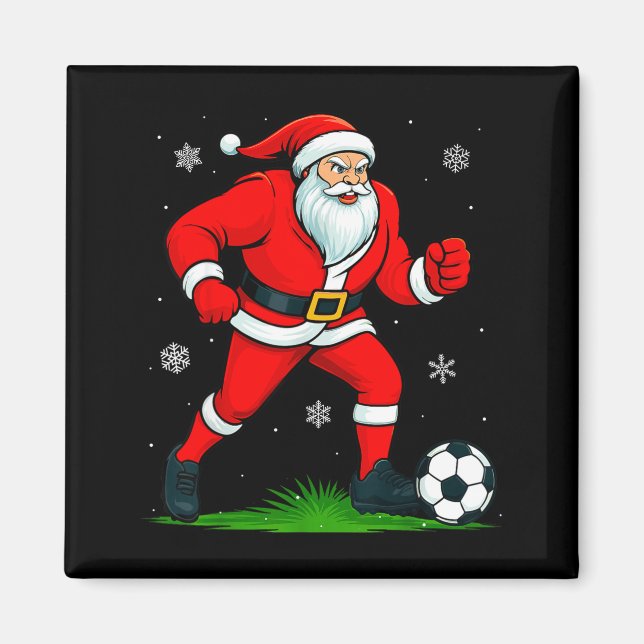 Aimant Santa Playing Soccer Xmas Funny Christmas Soccer S (Devant)