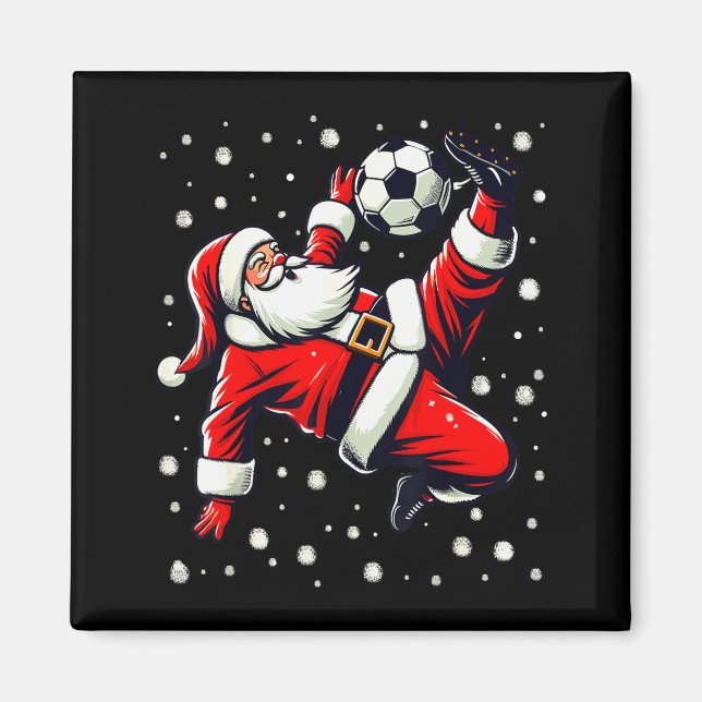 Aimant Santa Plays Soccer Bicycle Kick, Christmas Women M (Devant)