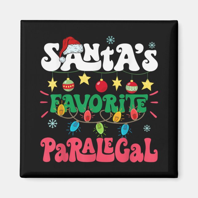 Aimant Santa S Favorite Paralegal Funny Santa Xmas Light  (Devant)