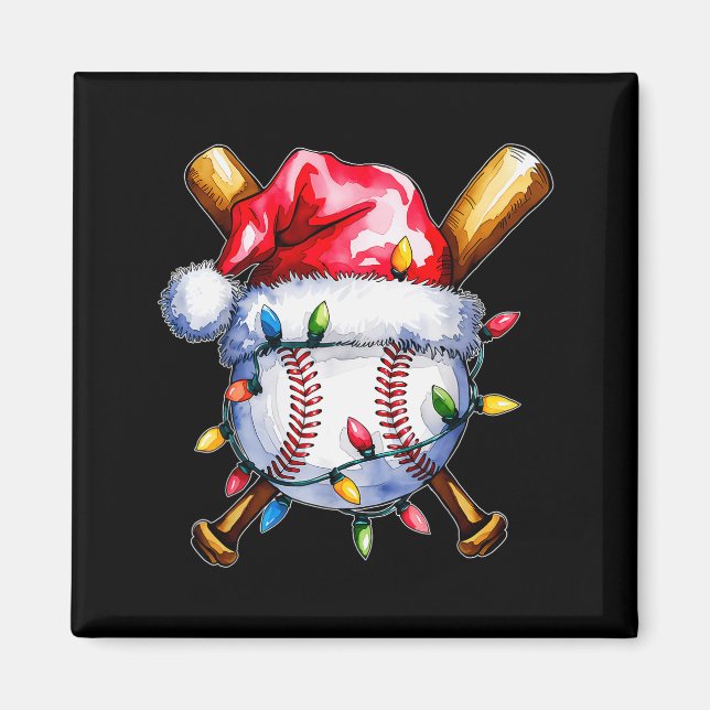 Aimant Santa Srts Design For Men Boys Christmas Baseball  (Devant)