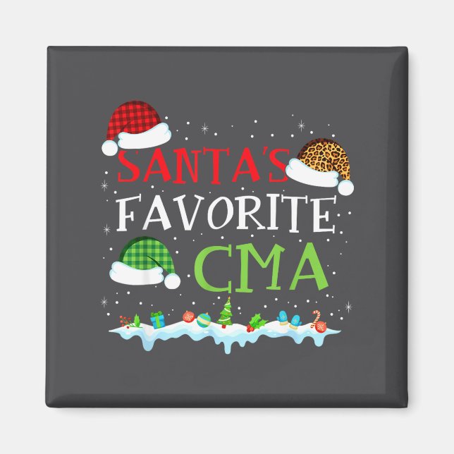 Aimant Santa's Favorite Cma Fun Christmas Medical Istant  (Devant)