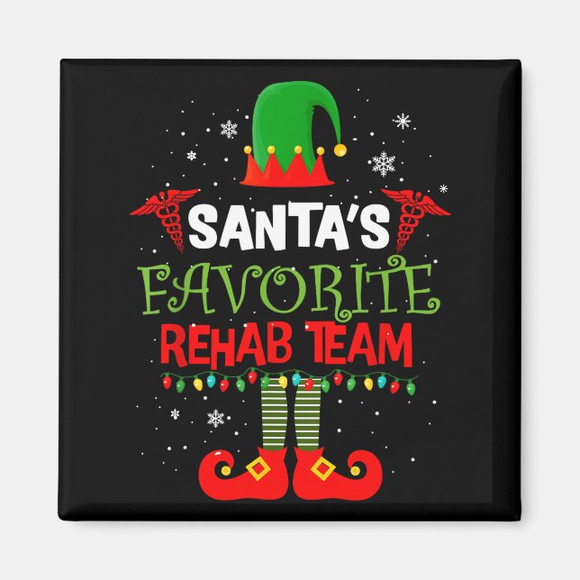 Aimant Santa's Favorite Rehab Team Elf Physical Therapy C (Devant)