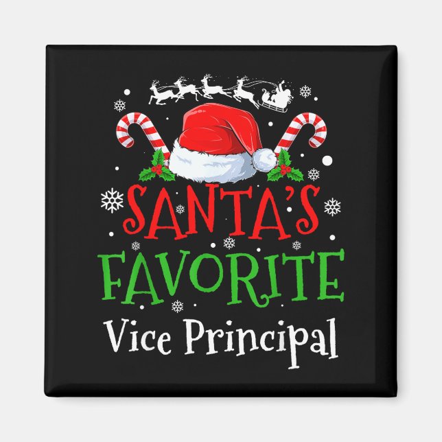 Aimant Santa's Favorite Vice Principal Christmas Party  (Devant)