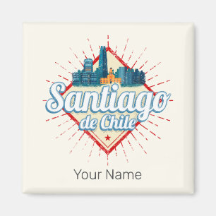 Aimant Santiago de Chile City Vacances Rétro Skyline