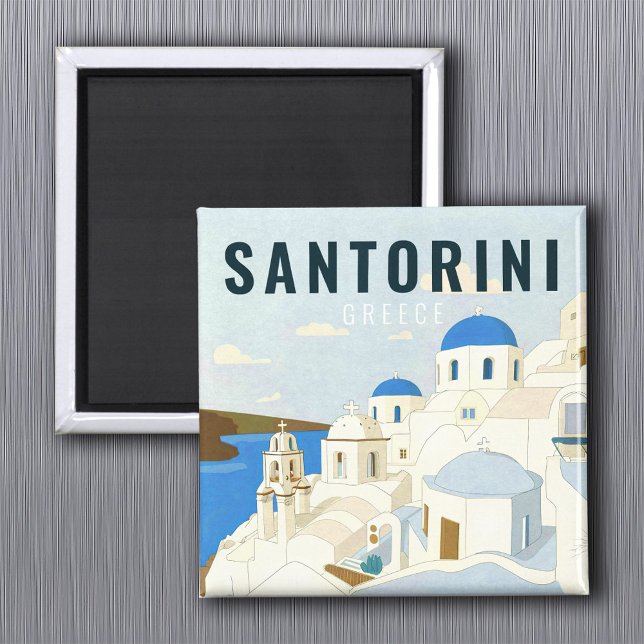 Aimant Santorini Grèce île Vintage voyage Souvenir (Créateur téléchargé)
