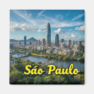 Aimant São Paulo Brésil Ville Voyage Cadeau Impression po