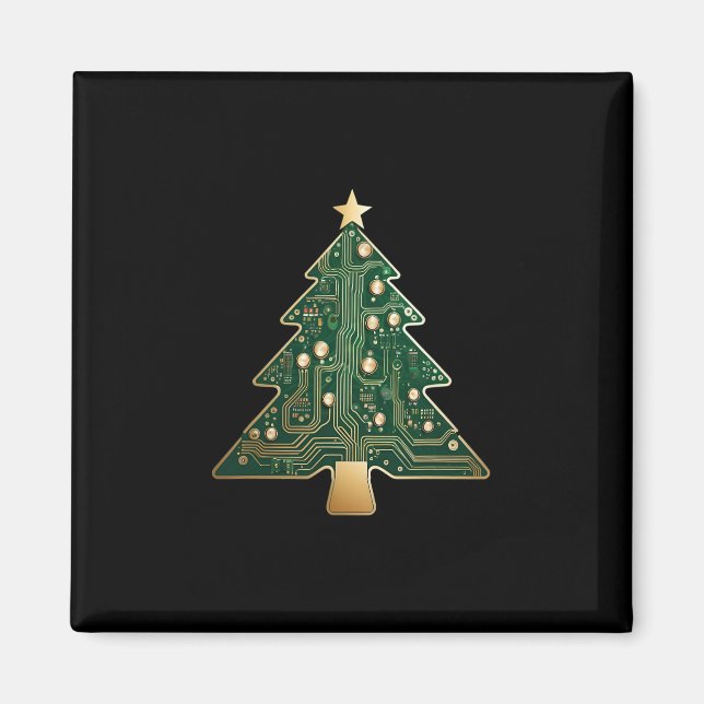 Aimant Sapin de Noël en circuit imprimé pour technicien e (Devant)