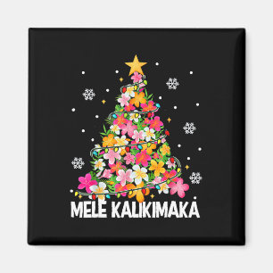 Aimant Sapin de Noël Floral Hawaïen Mele Kalikimaka Tro