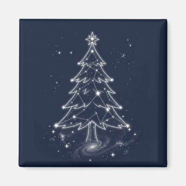 Aimant sapin de Noël formé par des lignes de constellatio (Devant)