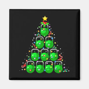 Aimant Sapin de Noël Kettlebell Xmas Gym Entraînement Fit