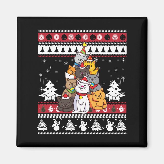 Aimant Sapin de Noël pour Chat (Devant)