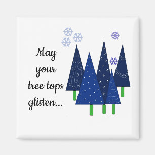 Aimant Sapins de Noël Bleus Fantaisistes