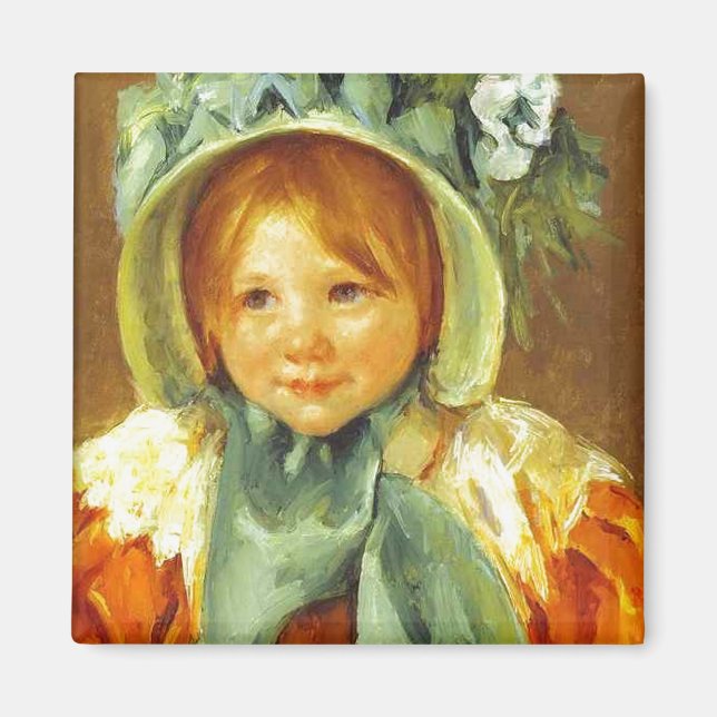 Aimant Sara in a Green Bonnet. c. 1901, Mary Cassatt (Devant)