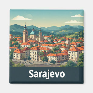 Aimant Sarajevo Bosnie Voyage Cadeau Souvenir 🗺️