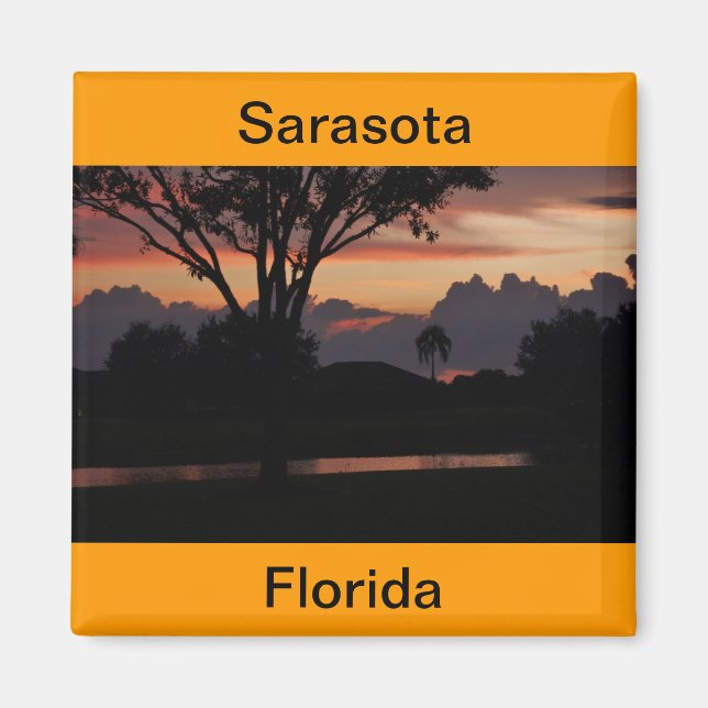 Aimant Sarasota, Floride coucher de soleil sur le lac Mag (Devant)